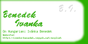 benedek ivanka business card