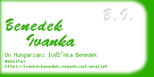 benedek ivanka business card